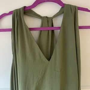 Banana Republic Olive Silk Midi Dress Large